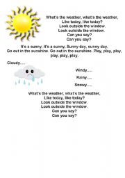 English worksheet: whats the weather like today?