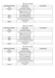 English Worksheet: PRESENT PERFECT HELPING WORDS