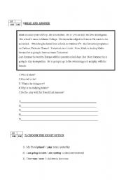 English worksheet: test