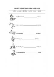 English worksheet: Complete the sentences