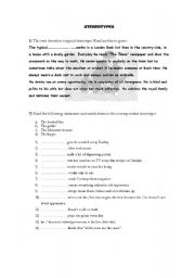 English Worksheet: Stereotypes 