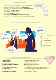 English Worksheet: Idioms coulours, work, love