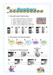 English Worksheet: Numbers