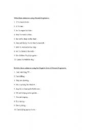 English Worksheet: Forming Sentences in Present Progressive