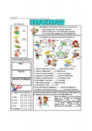 English Worksheet: Grammar Focus: HE/SHE/IT