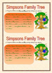 English Worksheet: Simpsons Family tree