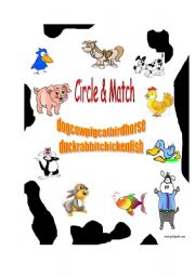 English worksheet: animals