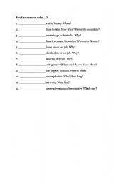 English Worksheet: Find a person who ...