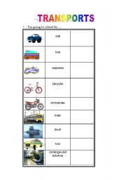 English worksheet: transports