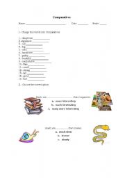 English Worksheet: comparatives