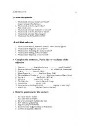 English Worksheet: COMPARATIVE