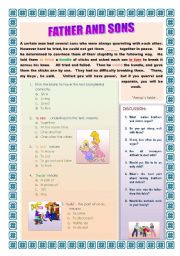 English Worksheet: Reading - Father and sons