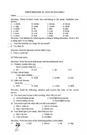 English Worksheet: TEST IN ENGLISH