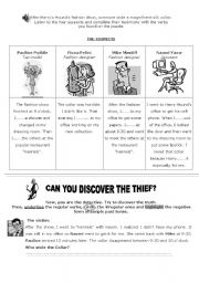 English Worksheet: Looking for the thief!