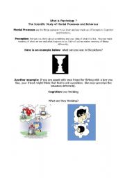 English Worksheet: What is psychology?