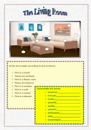 English Worksheet: The Living room