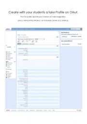 English Worksheet: Create a Profile on Orkut