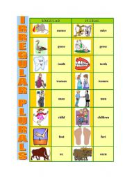 English Worksheet: Irregular plurals