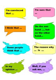 English worksheet: discussion phrases