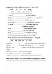 English worksheet: future tense