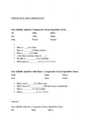 English worksheet: Superlative and comparitive