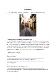 English Worksheet: My home town