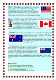 English Worksheet: English Speaking Countries