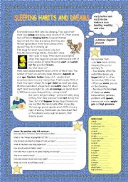 English Worksheet: SLEEPING HABITS AND DREAMS - FACTS