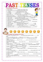 English Worksheet: Past Tenses (Review)