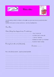 English worksheet: write a letter and use present perfect