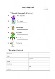 English Worksheet: ENGLISH EXAM
