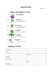 English worksheet: ENGLISH EXAM