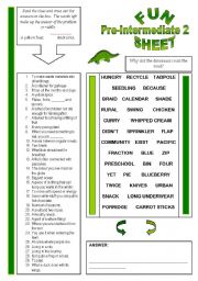 English Worksheet: Fun Sheet Pre-Intermediate 2