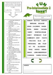 English Worksheet: Fun Sheet Pre-Intermediate 2