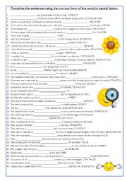 English Worksheet: Word formation exercise (2)