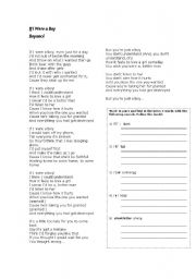 English worksheet: If I Were a Boy - Phonetics