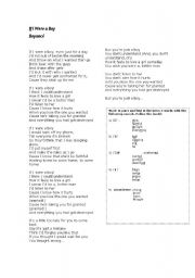 English worksheet: If I Were a Boy - Phonetics - Answersheet