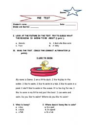 English worksheet: reading text