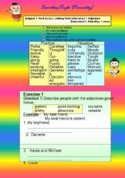 English Worksheet: Descriping People