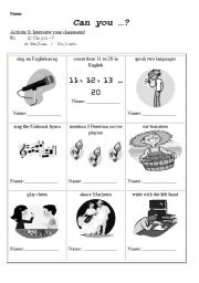English Worksheet: Can you?