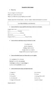 English Worksheet: Imagine by John Lennon