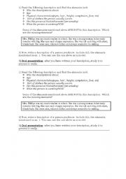 English worksheet: physical description