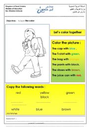 English Worksheet: color