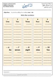 English worksheet: numbers