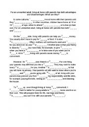 English Worksheet: For and Against Essay