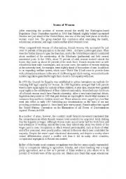 English Worksheet: The Status of Women