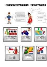English Worksheet: Conversation with Nationalities