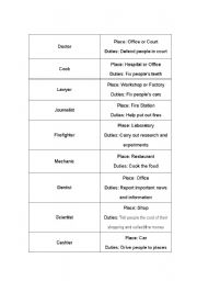 English Worksheet: Jobs- Memory Games