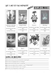 English Worksheet: Lets go to the movies