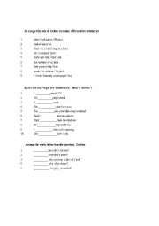 English Worksheet: simple present exercices